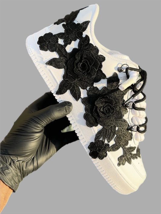 Black Floral Custom AF1